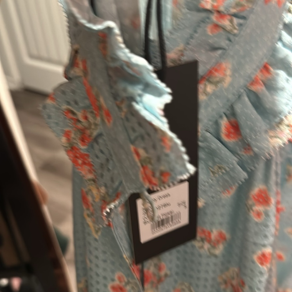 HUNTER BELL  
Ikat Flower Blakely Dress In Blue S NWT - Picture 7 of 7